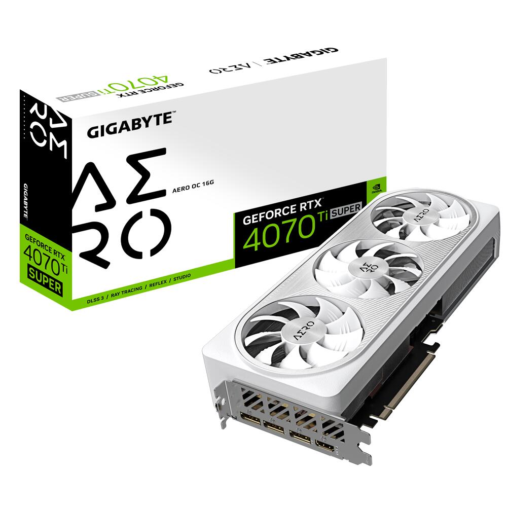 GIGABYTE RTX4070Ti Super AERO OC 16GB/ / RTX4070 Super, HDMI, DP*3, 16G,D6X (GV-N407TSAERO OC-16GD)