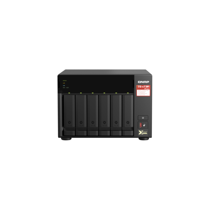 Сетевое хранилище без дисков/ SMB QNAP TS-673A-8G NAS, 6 trays 3,5"/ 2,5", 2x2,5 GbE BASE-T, 2 x M.2 NVMe 2280 slots, quad-core AMD Ryzen V1500B 2,2 GHz, 8 GB SO-DIMM DDR4 (1 x 8 GB) up to 64GB (2x32 G