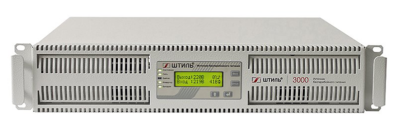 ШТИЛЬ ИБП 3000 ВА; 1 фазный; on-line; батарея: 96В ext (no incl), ЗУ 2А; rack (SR1103L)