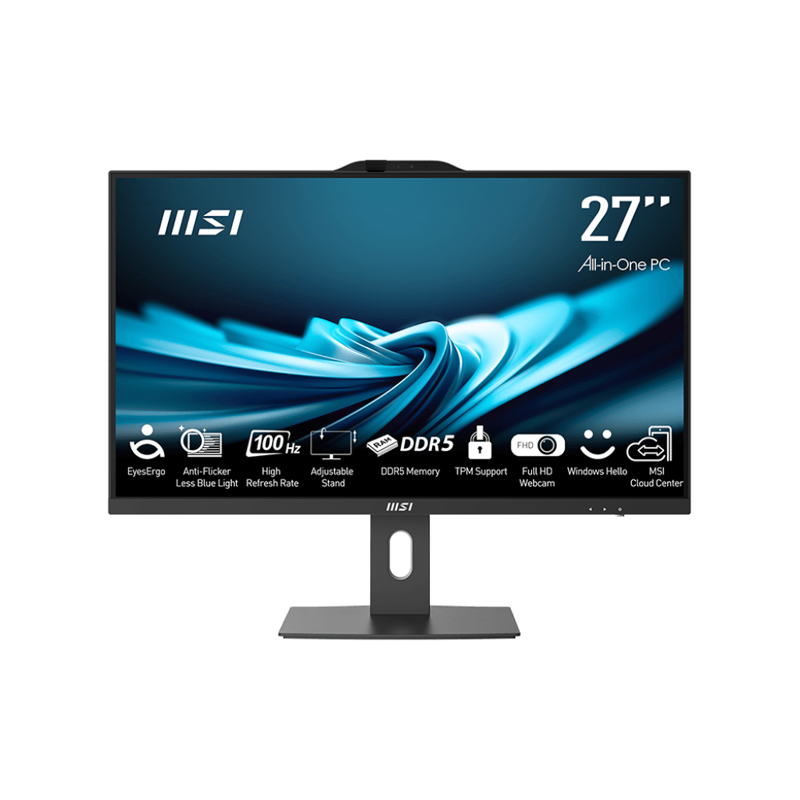 Моноблок MSI PRO AP272P 14M Ci5 16G 512SSD 27"(1920x1080 (матовый))/ Core i5 14400(1.8Ghz)/ 16Gb/ 512SSDGb/ noDVD/ 770/ BT/ WiFi/ Black/ DOS (9S6-AF8321-624)