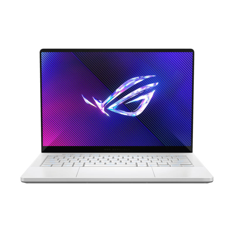 Ноутбук/ ASUS ROG Zephyrus G14 GA403UU-QS080 14"(2880x1800 OLED 120Hz)/AMD Ryzen 7 8845HS(3.8Ghz)/16384Mb/1024PCISSDGb/noDVD/Ext:nVidia GeForce RTX4050(6144Mb)/Cam/BT/WiFi/73WHr/war 1y/1.5kg/Platinum White/DOS (90NR0HZ2-M003V0)