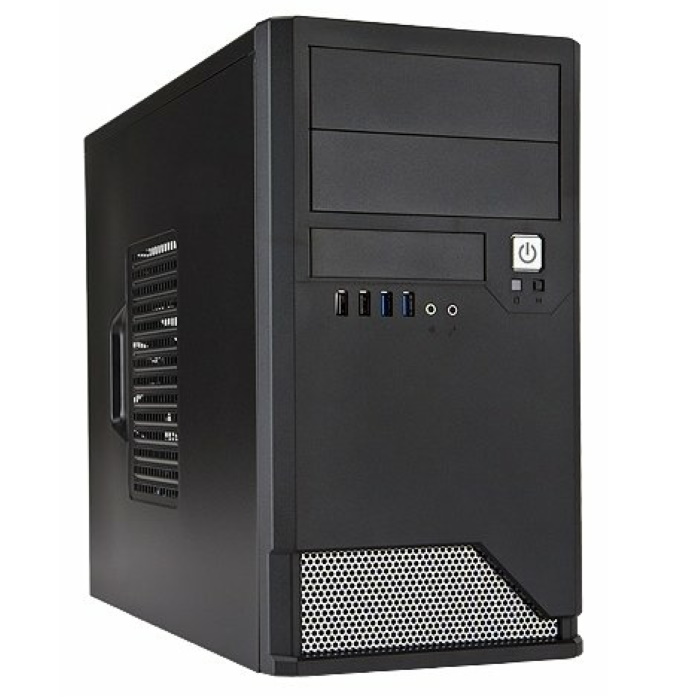 Корпус Mini Tower InWin EMR048 Black/ Silver 1x3.5", 2x5.25"; внутренние отсеки 5x3.5", 1x2.5", mATX, 2xUSB 3.0, 2xUSB 2.0+Audio, 450W (6120260)