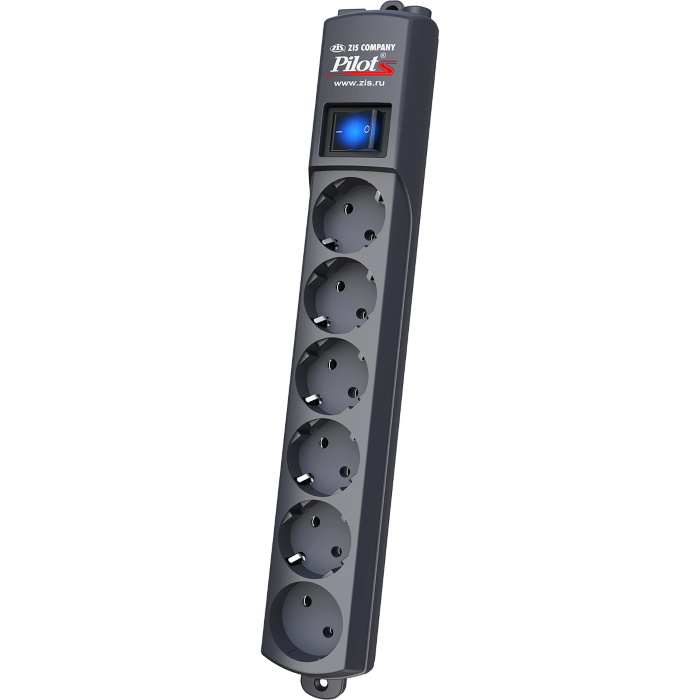 Сетевой фильтр Pilot S 6 розеток (5 евро + 1 без заземления) 3 м, графит/ Pilot S surge protector 6 outlets (EUR 5 + 1 without grounding) 3 m, graphite (PILOT S3M GRAPHITE)
