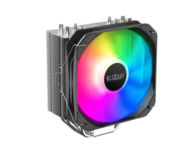 Кулер для процессора/ CPU Cooler PCCooler PALADIN 400 ARGB (200W, 4-pin PWM, 157mm, Al/Cu, 4x6mm, ARGB, 1x130mm, 76.85CFM, 29dBA, 1600RPM, S: 1851/1700/1200/115X, AM5/AM4, silver, black)