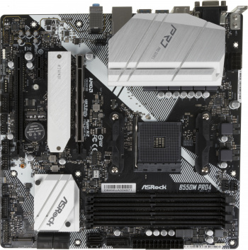 Материнская плата ASROCK B550M PRO4, AM4, B550, 4*DDR4, 6*SATA, 2*M.2, 5*USB 3.2, 2*USB 2.0, Type-C, 6*PCIx16, 1*PCIx1, 1xM.2 (Key E), D-Sub+HDMI+DP, mATX