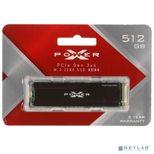 Solid State Disk Silicon Power XD80 512Gb PCIe Gen3x4 M.2 PCI-Express (PCIe) 3400MBs/ 3000MBs SP512GBP34XD8005