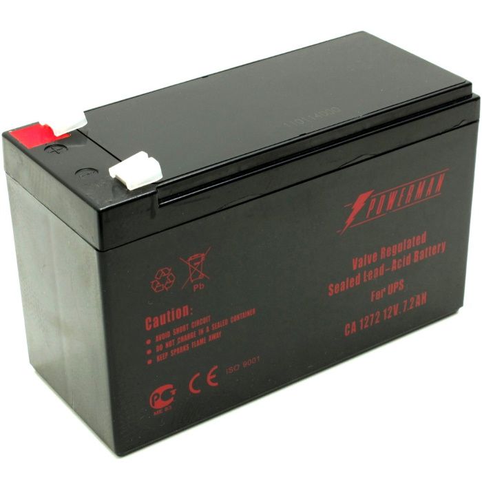 Батарея POWERMAN Battery CA1272, напряжение 12В, емкость 7Ач,макс. ток разряда 105А, макс. ток заряда 2.1А, свинцово-кислотная типа AGM, тип к (POWERMAN BATTERY 12V/7.2AH)
