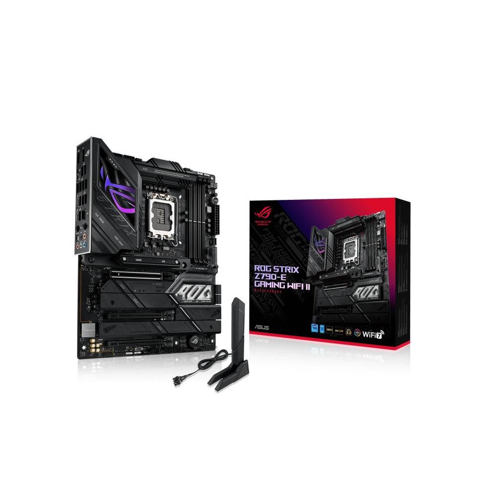 Материнская плата ASUS ROG STRIX Z790-E GAMING WIFI II, LGA1700, Z790, 4*DDR5, 4*SATA, 5*M.2, 10*USB 3.2, Type-C, 3*PCIx16, DP+HDMI, ATX (90MB1FC0-M0EAY0)