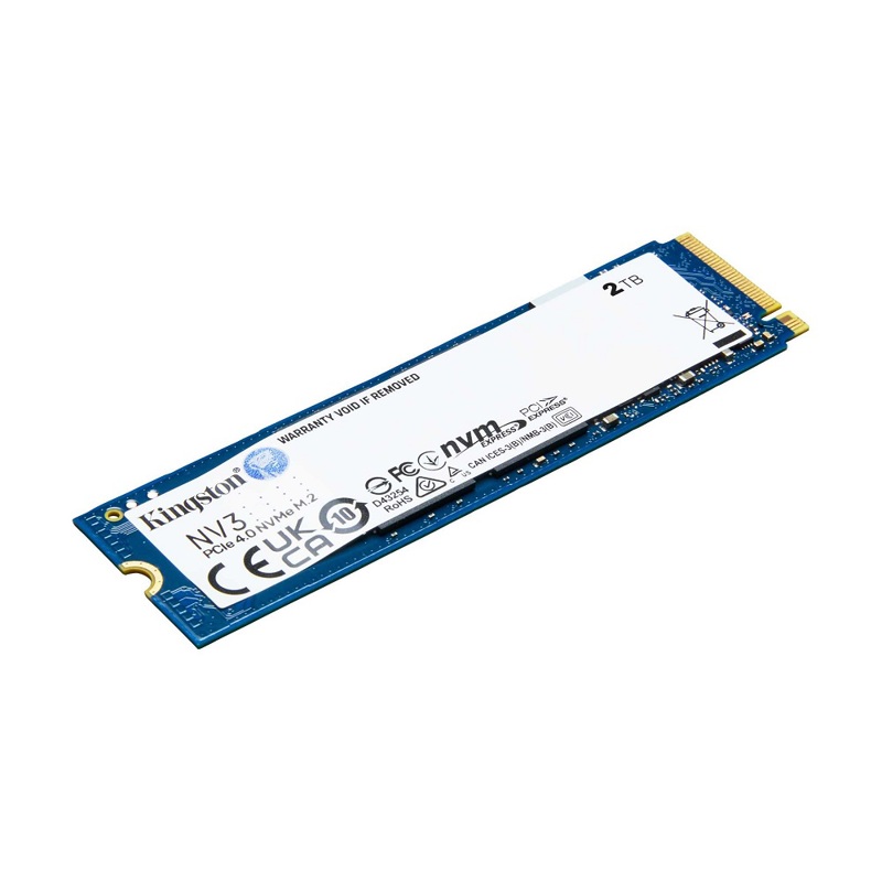 Твердотельный накопитель/ Kingston SSD NV3, 2000GB, M.2(22x80mm), NVMe, PCIe 4.0 x4, 3D TLC, R/W 6000/5000MB/s, TBW 640, DWPD 0.3 (12 мес) (SNV3S/2000G)