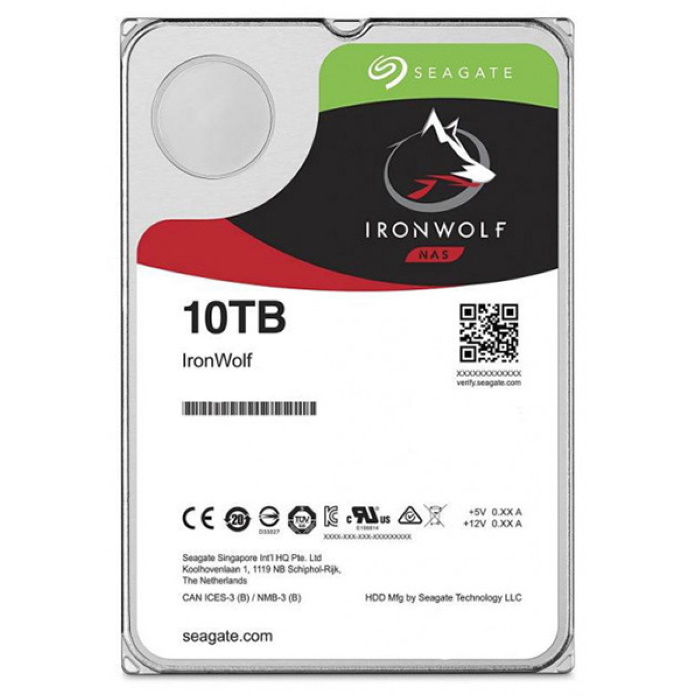 Жесткий диск HDD Seagate 3.5" 12TB IronWolf SATA 6Gb/ s 256Mb 7200rpm для NAS (ST10000VN0008)