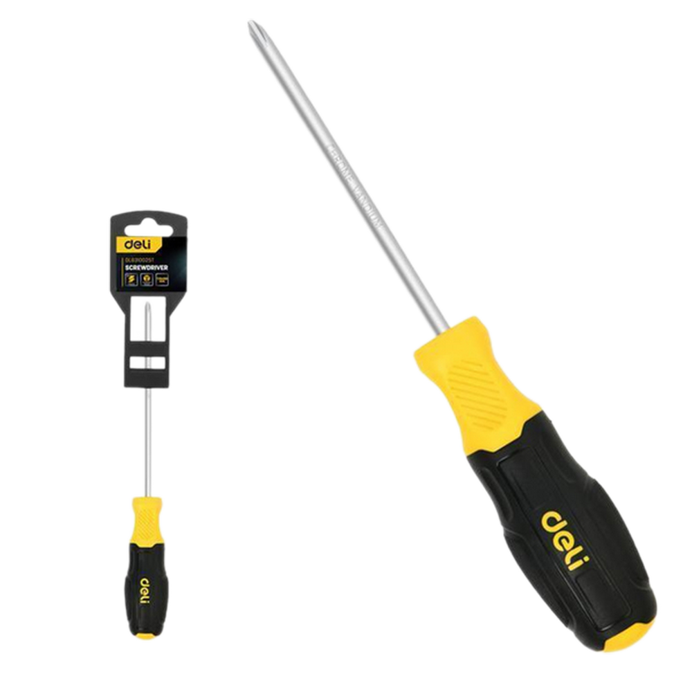 Отвертка Torx Deli DL6310025T T25x100мм сталь Cr-V, двухкомпонентная прорезиненная рукоять
