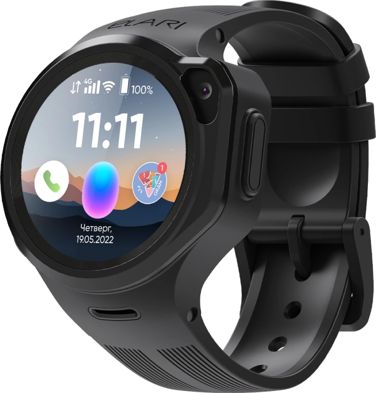 Смарт-часы Elari 4GR M 1.3" IPS корп.черный рем.черный (KP-4GR-M-BLK)