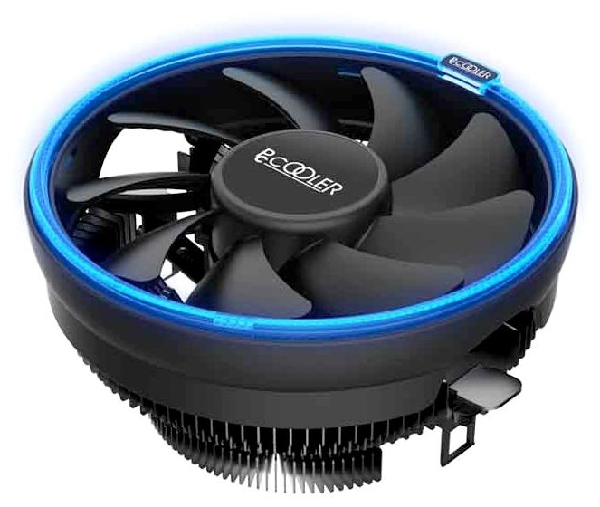 PCCooler E126MB S775/ 115X/ AM2/ 2+/ AM3/ 3+/ AM4/ FM1/ FM2/ 2+ (48 шт/ кор, TDP 92W, вент-р 120мм с PWM, Blue LED FAN, 1000-1800RPM, 26.5dBa) Retail Color Box