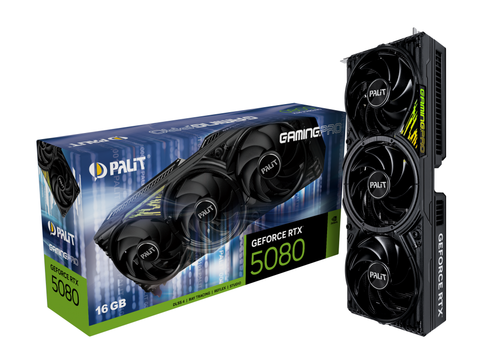 Видеокарта PCIE16 RTX5080 16GB PA-RTX5080 GAMINGPRO 16GB V1 PALIT (NE75080019T2-GB2031Y)