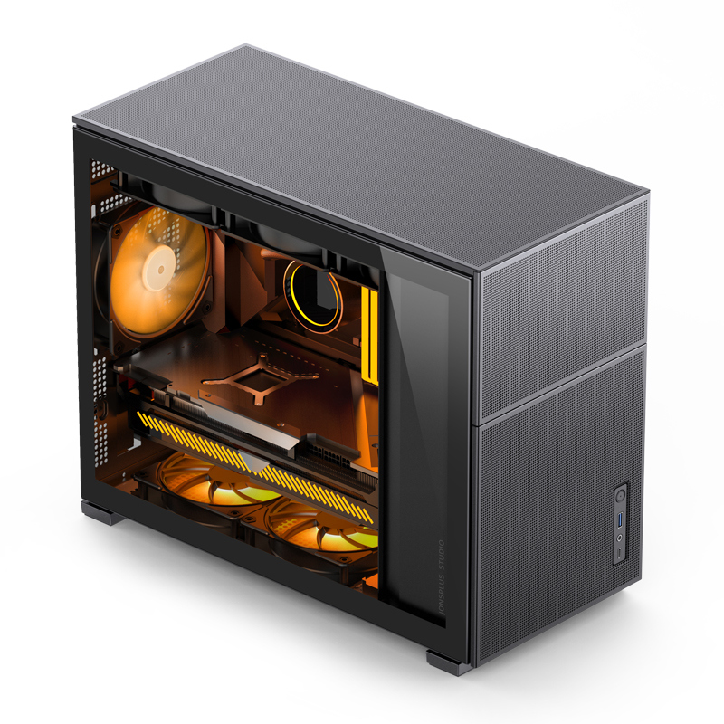 Корпус без блока питания/ Case JONSBO D31 MESH, Mini-Tower, TG, no fan, 1xUSB-A 3.2 + 1xUSB-C 3.2, mATX, mDTX, mITX Black (D31 MESH BLACK)
