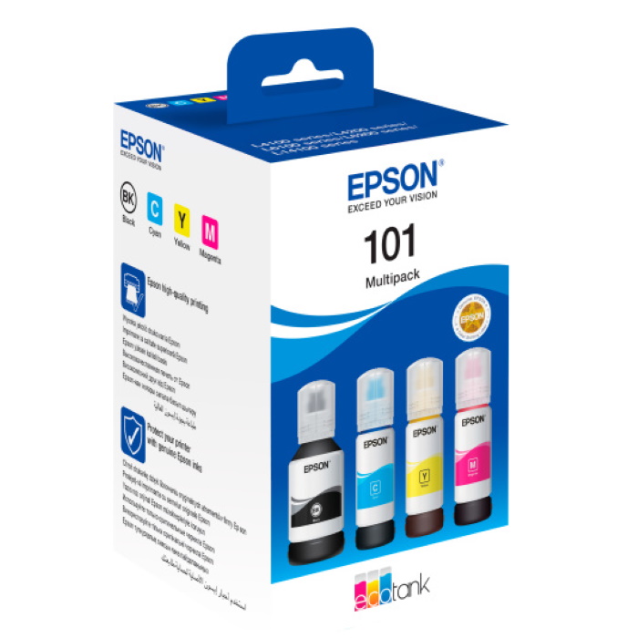 Набор чернил/ Epson 101 EcoTank 4-colour Multipack (C13T03V64A)