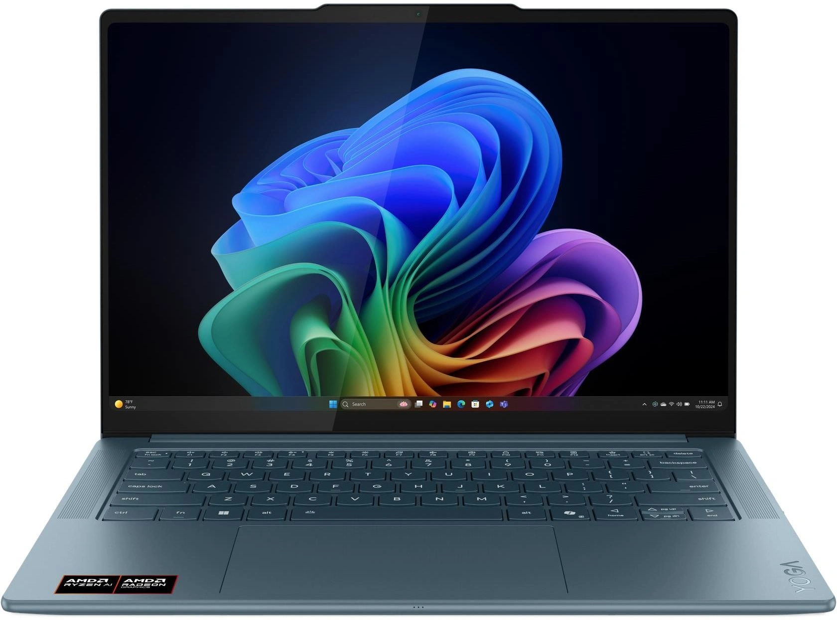 Ноутбук Lenovo Yoga Pro 7 14AKP10 Ryzen AI 7 350 32Gb SSD1Tb AMD Radeon 860M 14.5" OLED 3K (2944x1840) Windows 11 Home turquoise WiFi BT Cam (83KG0014RK)