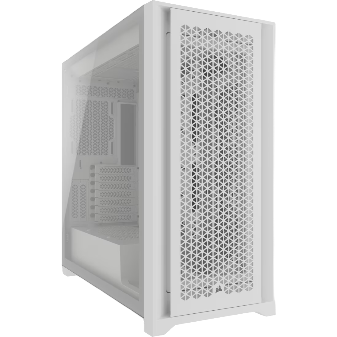 Корпус без блока питания/ Case Corsair 5000D CORE Airflow, Midi-Tower, TG, no fan, 2xUSB-A 3.2, 1xUSB 3.2 Type-C, E-ATX, ATX, mATX, mITX White (CC-9011262-WW)