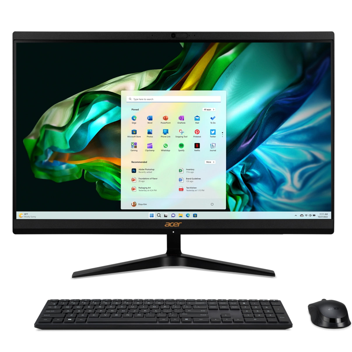 Моноблок Acer Aspire C24-1800 23.8" FHD i5 1335U 8Gb SSD512Gb CR noOS GbitEth WiFi BT 65W клавиатура мышь черный 1920x1080 (DQ.BKMCD.002)