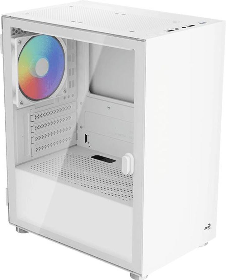 Aerocool CS-111-G-WT-v1 (mATX, 0.5mm, стекло, USB3.0 x1, USB2.0 x2, 1x 12cm Black Fan)