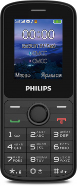 Мобильный телефон Philips E2101 Xenium черный моноблок 2Sim 1.77" 128x160 Thread-X GSM900/1800 MP3 FM microSD max32Gb (CTE2101BK/00)