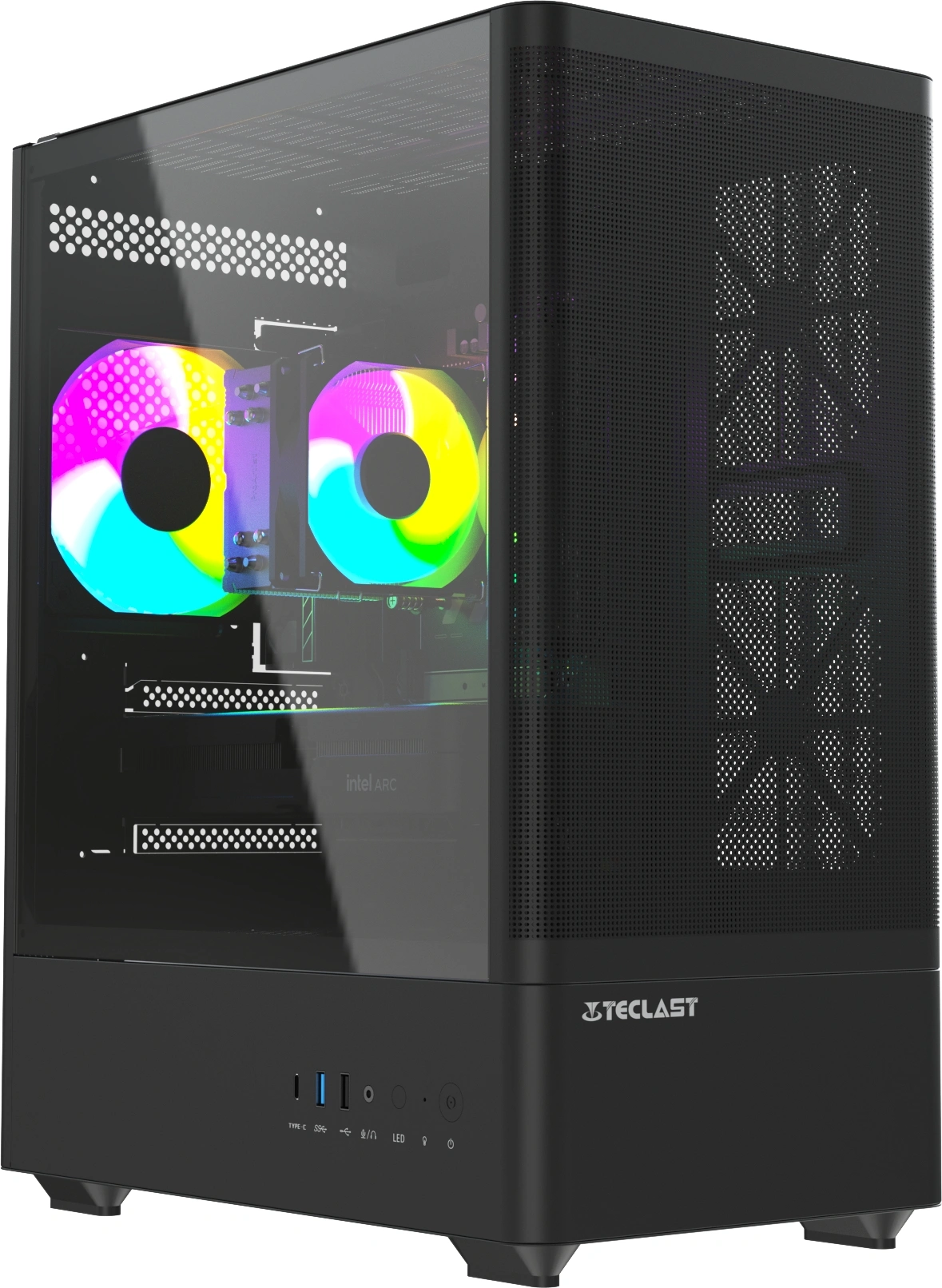 Компьютер Teclast G03 Ryzen 5 8400F (4.2) 32Gb SSD1Tb Arc B580 12Gb Windows 11 Pro GbitEth WiFi BT 500W черный (G03 8400F32G1TB580BKRU)