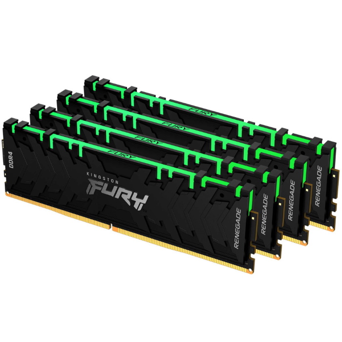 Модуль памяти Kingston FURY Renegade RGB 32GB DDR4 3200MHz CL16 1Rx8 DIMM 288-pin 1.35V Kit of 4 (KF432C16RBAK4/32)