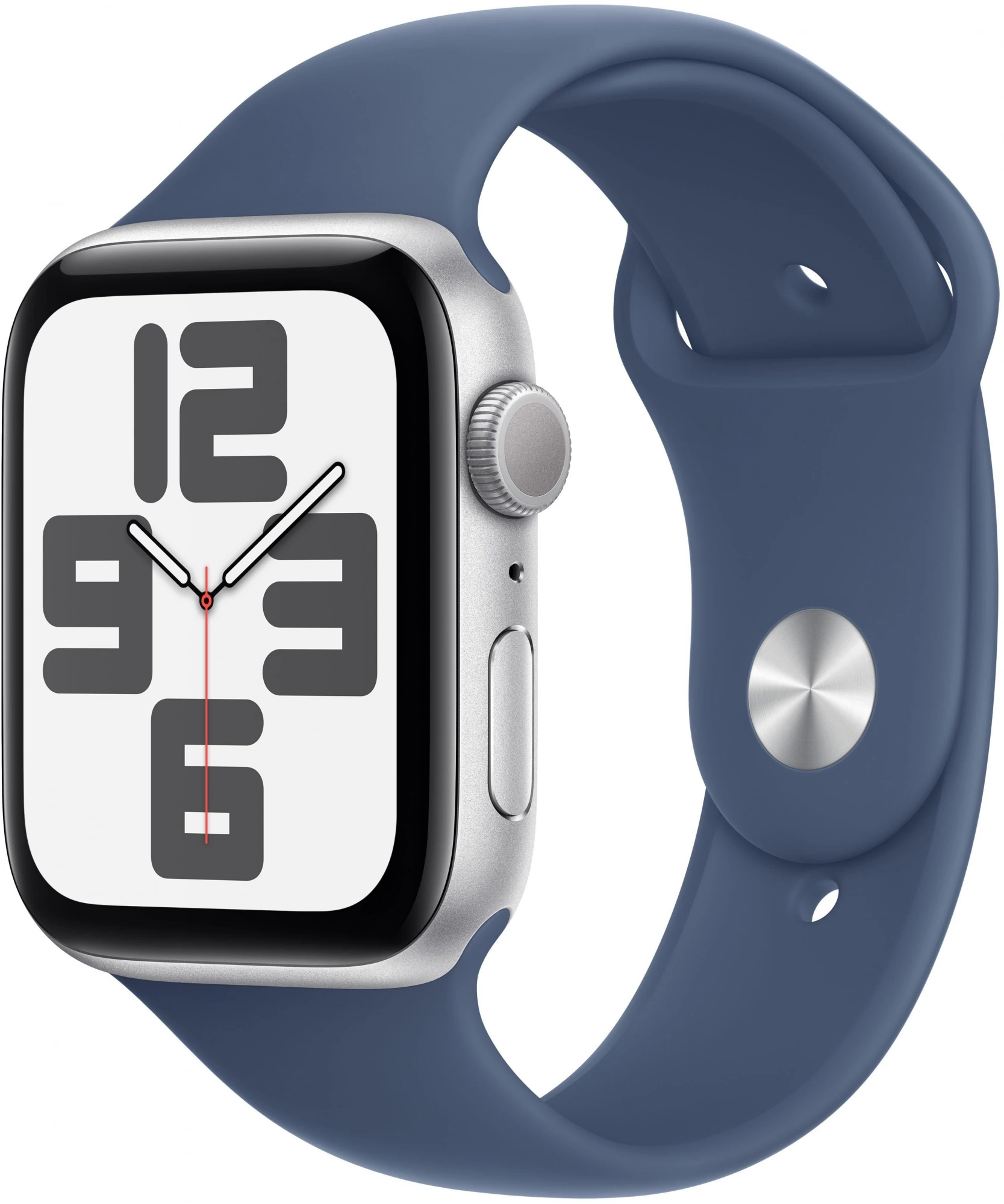 Смарт-часы Apple Watch SE 2024 A2723 44мм OLED корп.серебристый Sport Band рем.синий разм.брасл.:M/L (MXER3ZP/A)