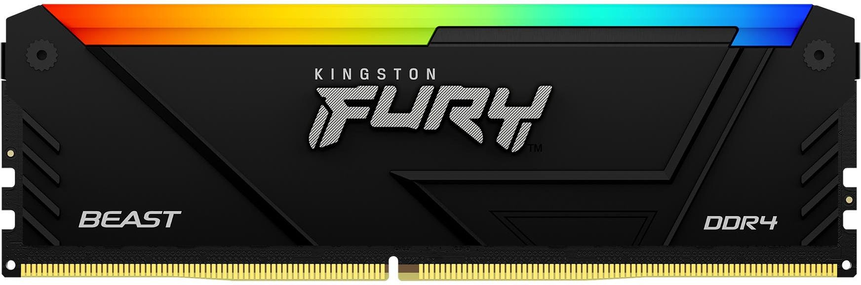 Память DDR4 8GB 3733MHz Kingston KF437C19BB2A/ 8 Fury Beast RGB RTL Gaming PC4-29900 CL19 DIMM 288-pin 1.35В single rank с радиатором Ret (KF437C19BB2A/8)