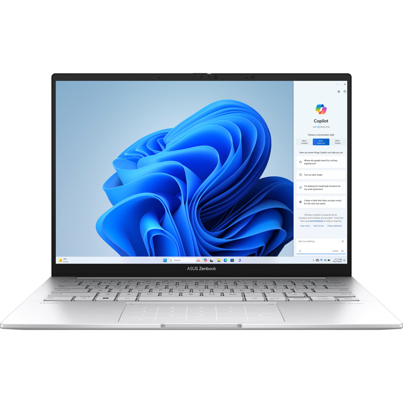 Ноутбук ASUS Zenbook 14 OLED UX3405MA-QD488W Core Ultra 7 Processor 155H 1.4 GHz (24MB Cache, up to 4.8 GHz, 16 cores, 20 Threads) LPDDR5X 16GB OLED 1TB M.2 NVMe PCIe® 4.0 SSD Intel® Arc 14 (90NB11R2-M00SS0)
