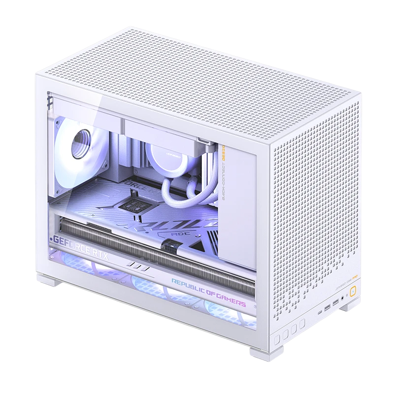 Корпус без блока питания/ Case JONSBO D32 PRO, Mini-Tower, TG, no fan, 2xUSB-A 3.2 + 1xUSB-C 3.2, mATX, mDTX, mITX White (D32 PRO WHITE)