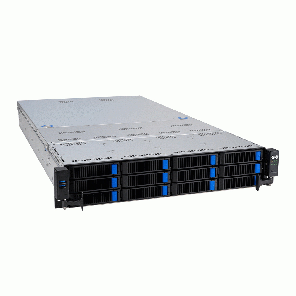 Серверная платформа/ ASUS RS720-E11-RS12U, 2U, 2 x LGA4677, 32 DIMM DDR5, 12=8 x NVMe/SAS*/SATA + 4 NVMe/SATA hs, 2 x M.2 slot, 2 x 10Gbe (X710) RJ45 port,Up to 8 slots PCIe 5.0, 1 x OCP 3.0, 1+1 1600W (90SF01Z1-M00180)