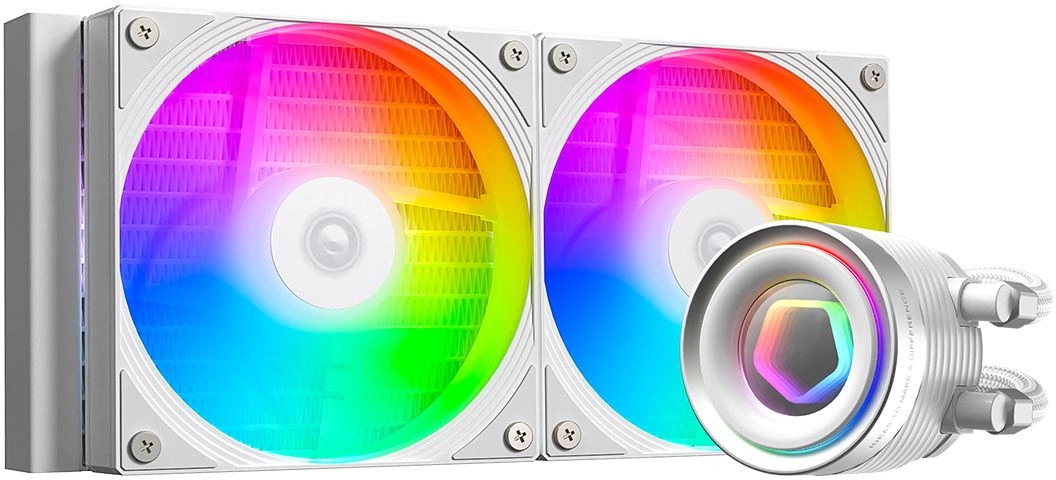 Система водяного охлаждения ID-Cooling FX240 Inf ARGB Soc-AM5/ AM4/ 1200/ 1700/ 1851 белый 4-pin 27.2dB Al+Cu 300W Ret (FX240 INF WHITE)
