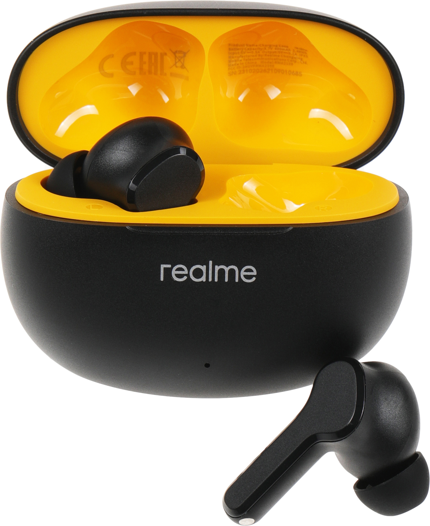 Гарнитура внутриканальные Realme Buds T100 RMA2109 черный беспроводные bluetooth в ушной раковине (6672688)
