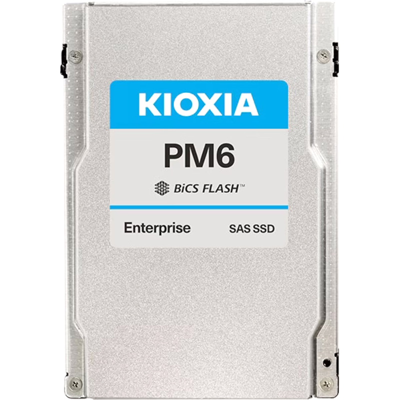 Серверный твердотельный накопитель/ KIOXIA SSD PM6-V, 12800GB, 2.5" 15mm, SAS 24G, TLC, R/W 4150/3700 MB/s, IOPs 595K/305K, TBW 70080, DWPD 3 (12 мес.) (KPM61VUG12T8)