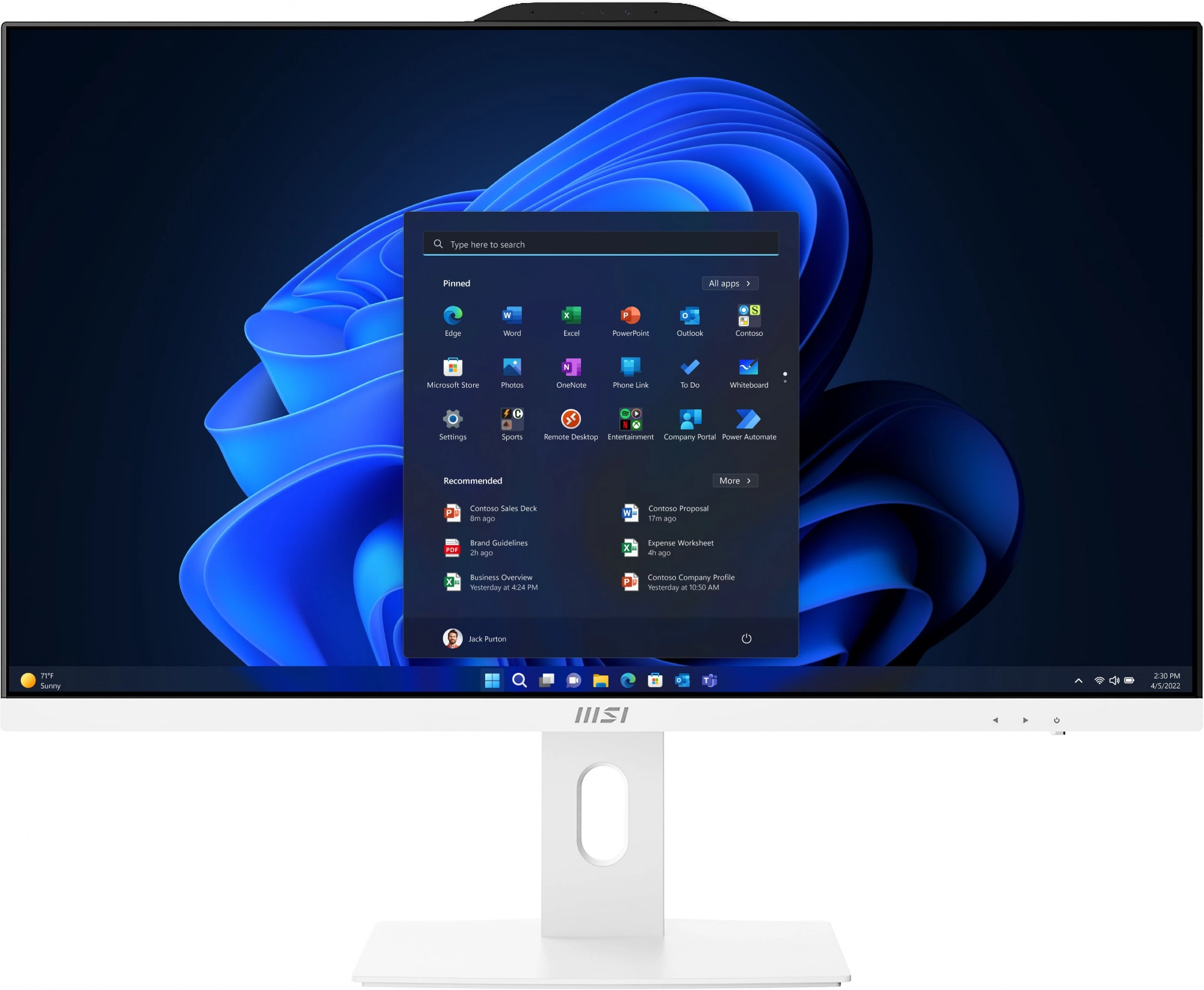 Моноблок MSI Pro AP272P 14M-616RU 27" FHD i5 14400 (2.5) 16Gb SSD512Gb 730 Win11Pro GbitEth WiFi BT 120W клавиатура мышь белый 1920x1080 (9S6-AF8322-616)