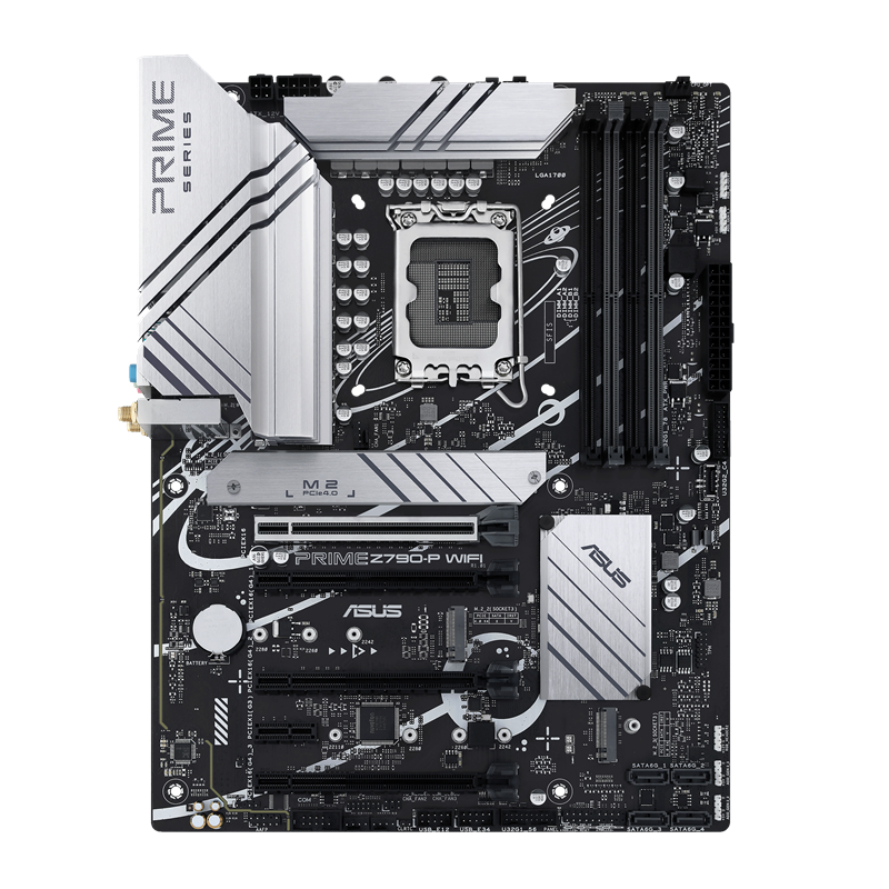 Материнская плата ASUS PRIME Z790-P WIFI, LGA1700, Z790, 4*DDR5, DP+HDMI, SATA3 + RAID, Audio, Gb LAN, USB 3.2, USB 2.0, COM*1 header (w/o cable), ATX (90MB1CJ0-M0EAY0)