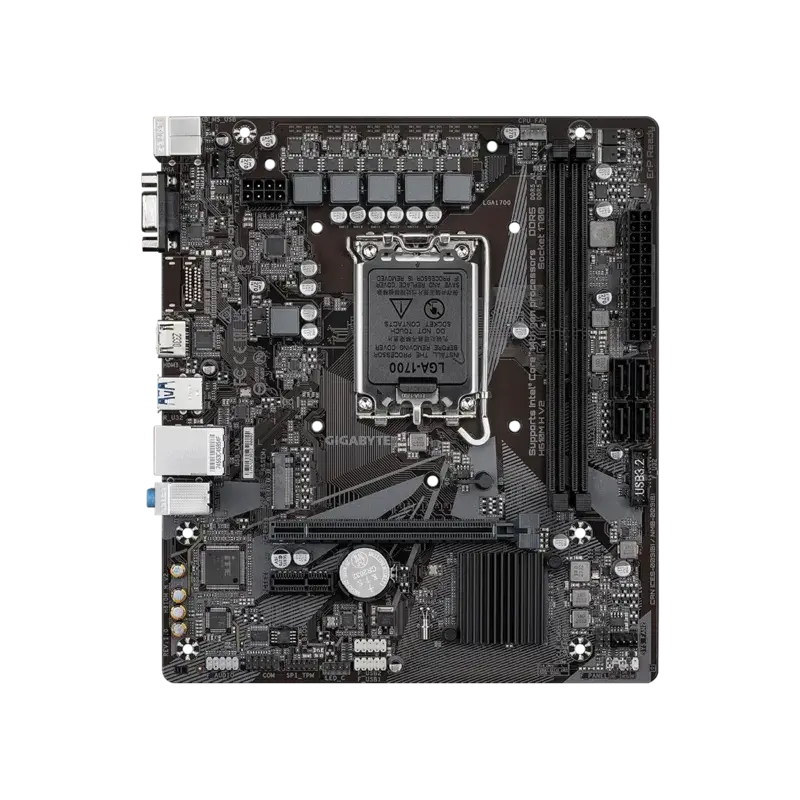 Материнская плата/ MB GIGABYTE INTEL H610 s1700, 2xDDR5(64GB), D-SUB/HDMI 2.1, 1xPCIe 4.0x16, 1xPCIe 3.0, 1xLAN, 4xSATA 6Gb/s, 1xM.2, 2xUSB 3.2, 4xUSB 2.0, 2xPS/2, mATX (H610M H V2)