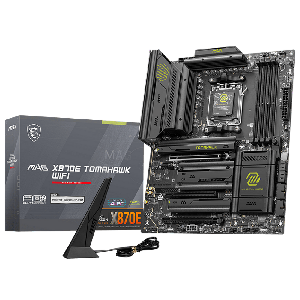 Материнская плата MSI Bad Pack MAG X870E TOMAHAWK WIFI X870, AM5, 4*DDR5, 3*PCIEx16, 4*M.2, 4*TypeC, 2*USB3.2Gen2, 7*USB3.2Gen1, 8*USB2.0, 4*SATA3.0, 5G, Type-C(DP), HDMI, ATX, RTL (MAG X870E TOMAHAWK WIFI||BP)