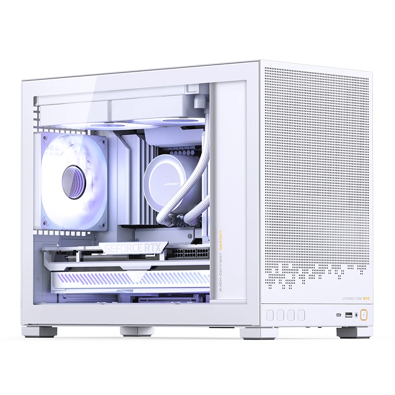 Корпус без блока питания/ Case JONSBO D32 STD, Mini-Tower, TG, no fan, 1xUSB-A 3.0 + 1xUSB-C 3.1, mATX, mITX White (D32 STD WHITE)