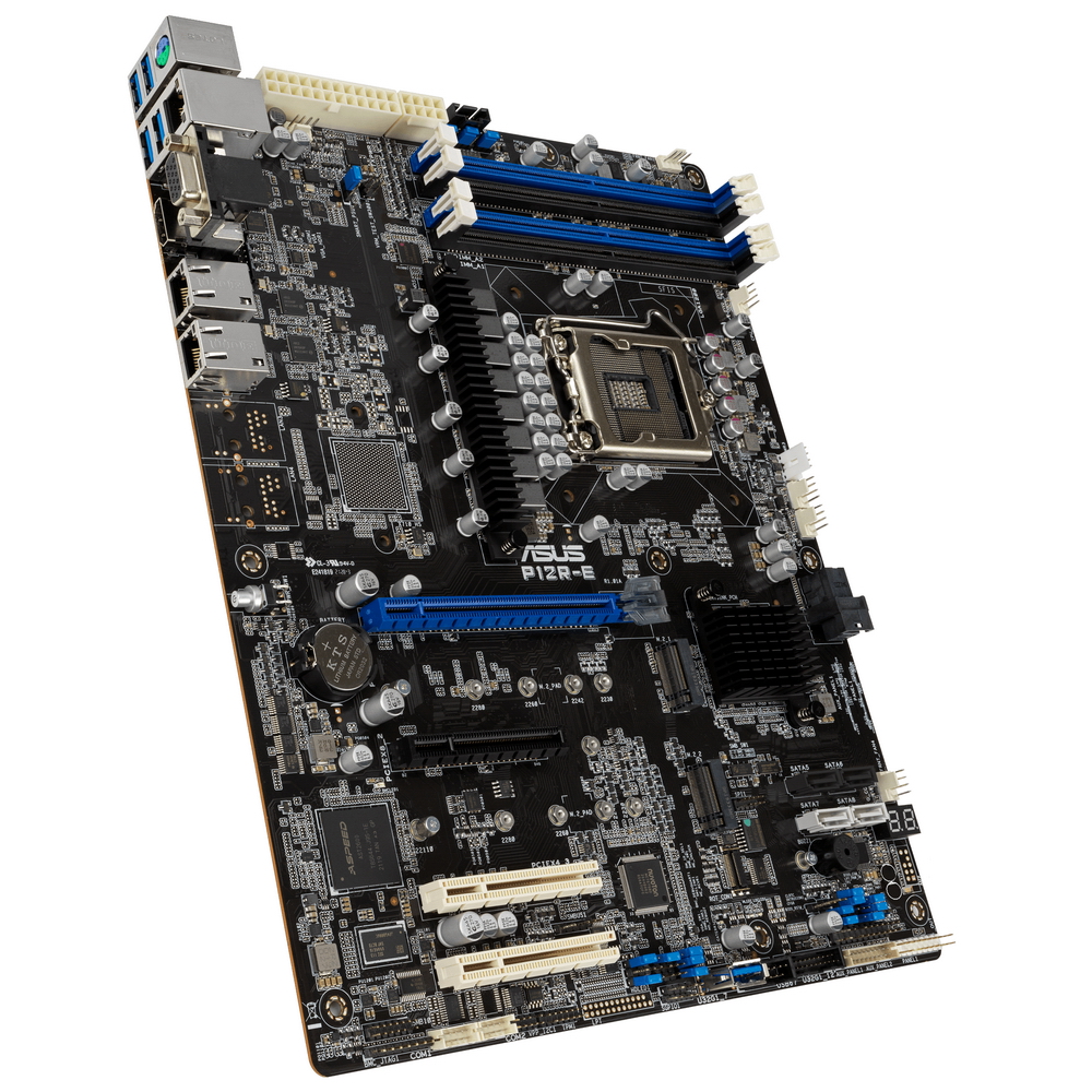 ASUS Motherboard P12R-E,1xLGA1200,4x3200/ 2933/ 2666UDIMM(upto128GB),8xSATA3 6Gb/ s p,2xM.2,4xPCIe Gen4 slot(1x16/ 3x8),2x1GbE,3Y Wr (90SB0A90-M0UAY0)