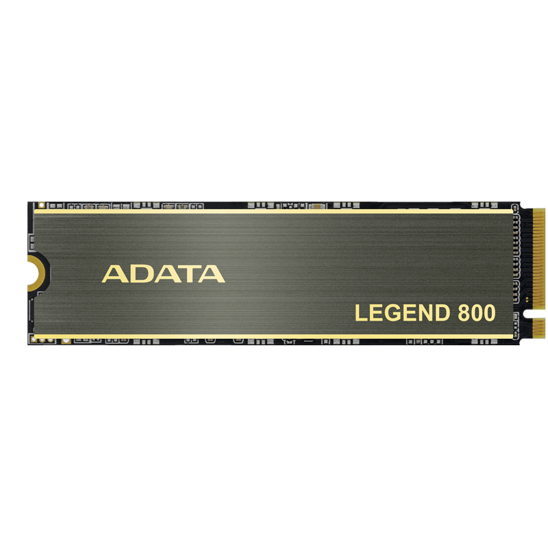Твердотельный накопитель/ ADATA SSD LEGEND 800, 500GB, M.2(22x80mm), NVMe 1.4, PCIe 4.0 x4, 3D NAND, R/ W 3500/ 2200MB/ s, IOPs н.д./ н.д., TBW 300, DWPD 0.55, with Heat Sink (3 года) (ALEG-800-500GCS)