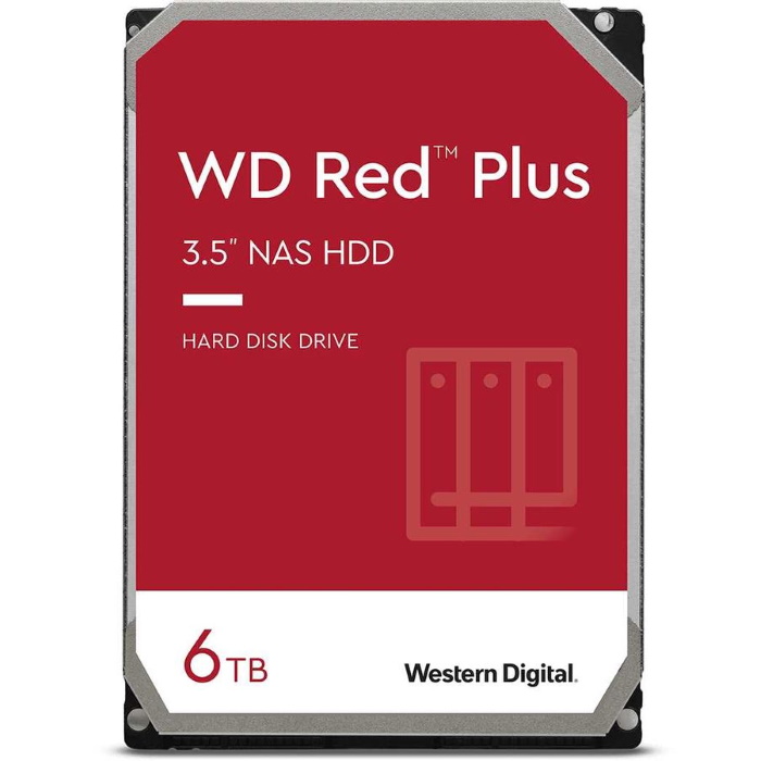 Жесткий диск HDD 6TB Western Digital NAS Red Plus 3.5" SATA-III 5640rpm 128Mb (WD60EFZX)