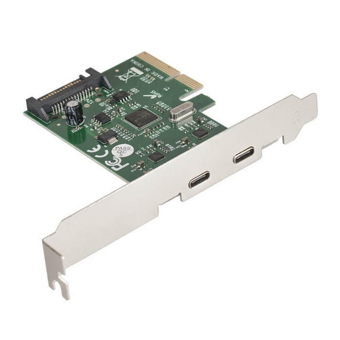 Контроллер ExeGate EXE-313 PCI-Ex4, 2*USB3.1 Type-C ext, разъем доп.питания {100} (117341) (EX283715RUS)