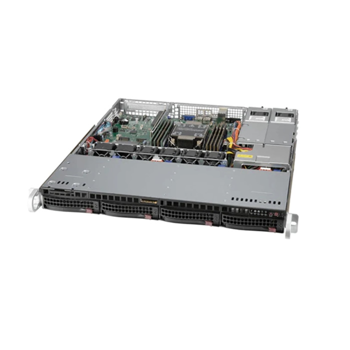 Серверная платформа Supermicro SuperServer 1U 510P-MR no CPU(1)Scalable/ TDP 220W/ no DIMM(8)/ SATARAID HDD(4)LFF / 3x1GbE/ 1xFHHL,M2/ 400W (SYS-510P-MR)