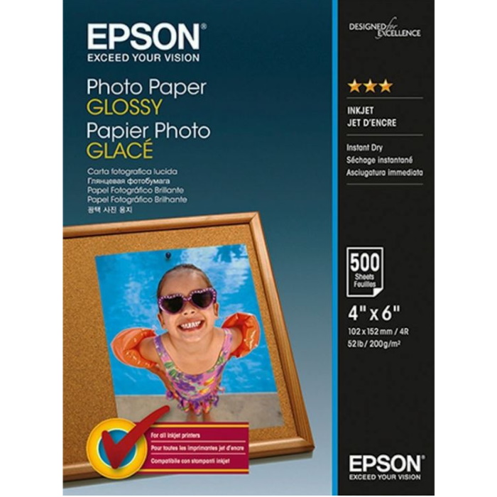 Бумага Epson Photo Paper 10x15см/ 200 г/м²/ 500 л. для струйной печати (C13S042549)