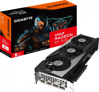 Видеокарта Gigabyte PCI-E 4.0 GV-R76GAMING OC-8GD AMD Radeon RX 7600 8192Mb 128 GDDR6 2355/ 18000 HDMIx2 DPx2 HDCP Ret