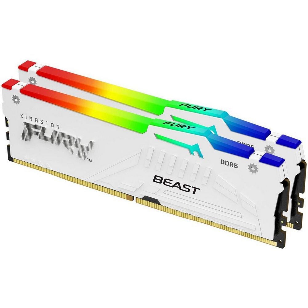 Память оперативная/ Kingston 32GB 6000MT/s DDR5 CL36 DIMM (Kit of 2) FURY Beast White RGB EXPO (KF560C36BWE2AK2-32)