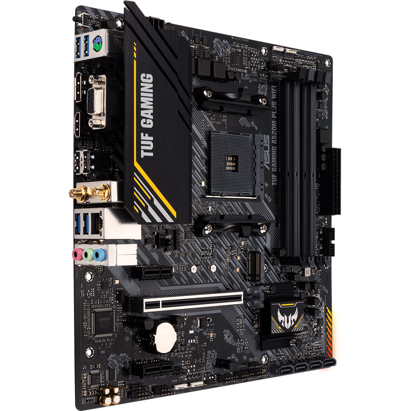 Материнская плата ASUS TUF GAMING A520M-PLUS WIFI Soc-AM4 AMD A520 4xDDR4 mATX AC`97 8ch(7.1) 2xGgE RAID+VGA+HDMI+DP(90MB17F0-M0EAY0)