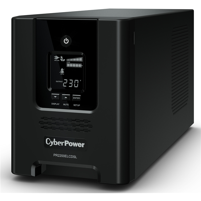 ИБП CyberPower PR2200ELCDSL, Line-Interactive, 2200VA/ 1980W, 8 IEC-320 С13, 1 IEC C19 розеток, USB&Serial, SNMPslot, LCD дисплей, Black, 0.5х0.6х0.3м., 28.4кг./ UPS Line-Interactive CyberPower PR2200ELCDSL 2200VA/ 1980W USB/ RS-232/ EPO/ SNMPslot (